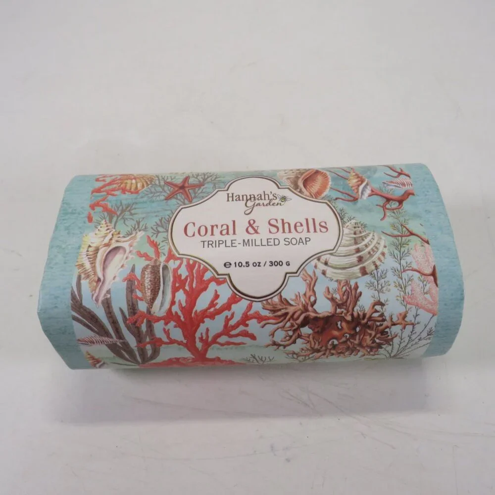 Hannah's Garden Coral & Shells Bar Soap 10.5oz Triple Milled Soap Shea Butter